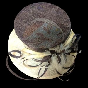 Scala Elegant Black and Cream Women's sinamay Hat